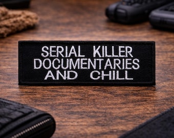 True Crime Patch/Iron On Patch/Serial Killer Documentaries, Murderino Gift/Embroidered Sew-On Applique for Clothing Jacket, Backpack, Hats