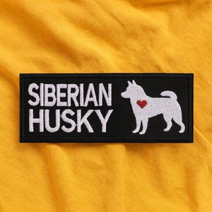 Siberian Husky Patch/Dog Breeds/Iron-On Patch/Arctic Snow Dog/Family Pet Gift/Embroidered Sew-On Appliqué for Clothing, Harness Collar