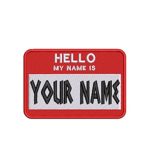 Custom Hello My Name Personalized Name Tag Patch Embroidered DIY Iron-on/Sew-on Applique for Vest Jacket Clothing Backpack Uniform