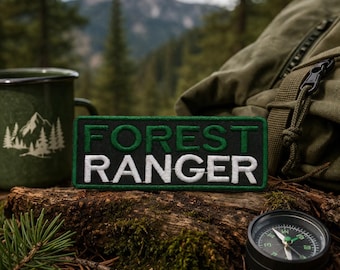 Forest Ranger Patch/Iron-On Patch/Hiking & Camping Gift/Nature Badge/Embroidered Sew-On Appliqué for Clothing Vest/Jacket Backpack Gear