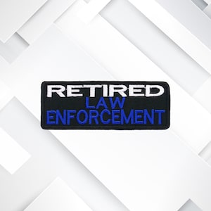 Iron On Retired Police Patch Sew-On Badge for Jacket, Vest, Backpack, Honor Patch, Thin Blue Line Gift, Hero Tribute, Veteran Gear
