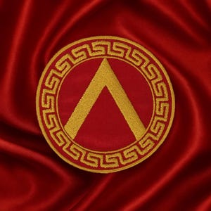 Spartan Shield Crest Patch/Iron-On Patch/Military Patches/Greek Gift/Embroidered Sew-On Applique for Clothing, Vest/Jackets, Backpacks, Bags