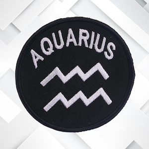 Parche de Acuario: Insignia bordada termoadhesiva de astrología para chaquetas, mochilas, ropa, bolsos y regalos cósmicos DIY.