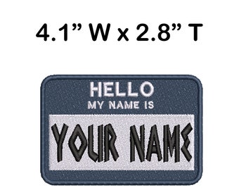 Custom Hello My Name Personalized Name Tag Patch Embroidered DIY Iron-on/Sew-on Applique for Vest Jacket Clothing Backpack Uniform