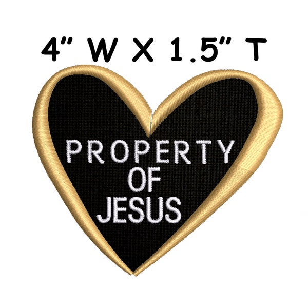 Property of Jesus Embroidered Patch Iron-On Applique Christian Bikers Badge Religious Bible God Love Jesus Faith Heart Vest Jacket Clothing