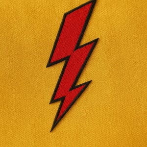 Blitz Aufbügler Gestickter Donnerkeil Applikation für Jacke, Weste, Rucksack, Rocker Style Abzeichen, Punk Power Symbol