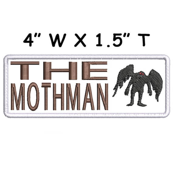 The Mothman Cryptid Embroidered Patch Iron-on/sew-on Badge Emblem Decorative  Applique for Vest Jacket Jeans Clothing Bigfoot Costume Tag 