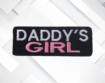 Daddy’s Girl Patch – Cute Iron-On Embroidered Applique for Jacket, Backpack, Vest, Pink Thread Gift, Matching Family Patch