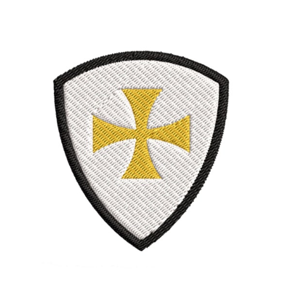 Knights Templars Crest Embroidered Patch Iron On / Sew On Cross Religious Military Tactical Custom Badge Name for Vest Jacket Clothing Gift