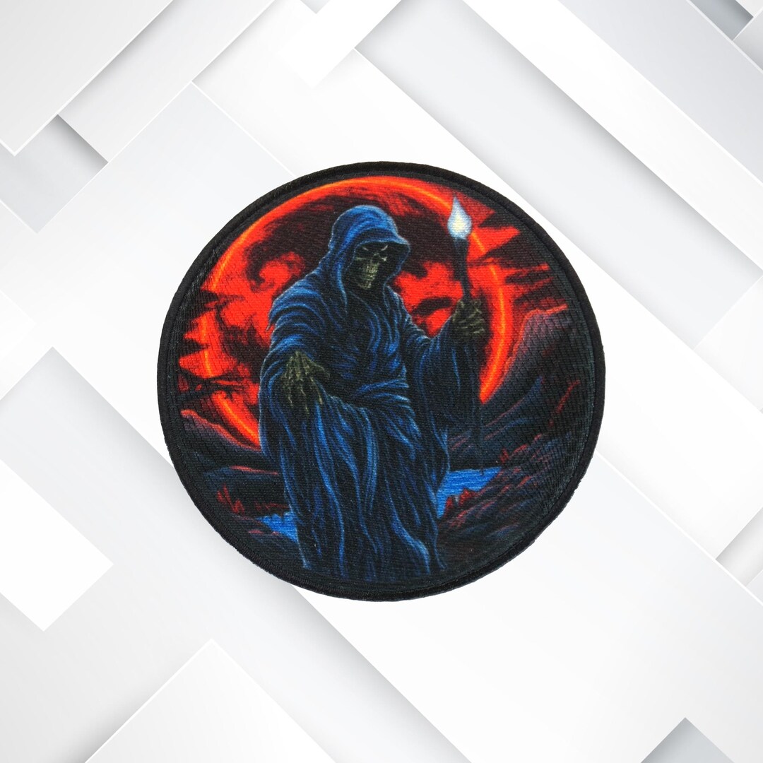 Grium Reeper Patch Grim Reaper Patch Sublimated DIY Iron-on/sew-on Custom Applique Vest ...