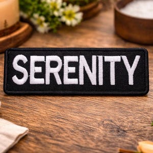 Serenity Patch/Iron-On Patch/Christian Biker Gifts/Faith Patch/Religious Patches/Embroidered Sew-On Appliqué for Vest/Jackets Clothing Bags