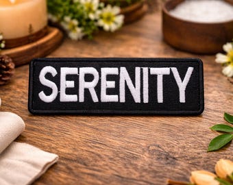 Serenity Patch/Iron-On Patch/Christian Biker/Religious Faith Gift/Embroidered Sew-On Appliqué for Clothing Vest/Jackets Hats Bag Backpack