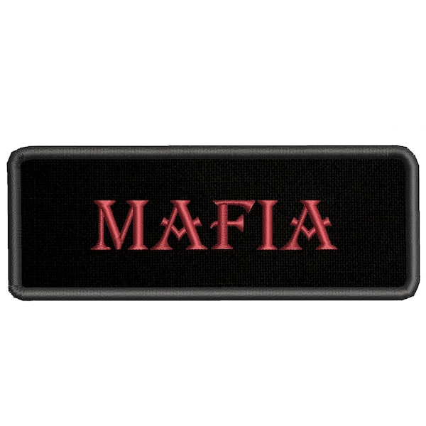 Mafia Embroidered Patch Iron-On/Sew-On Halloween Costume Funny Badge Name Tag Gift Applique for Vest Jacket Jeans Hats Backpacks Clothing