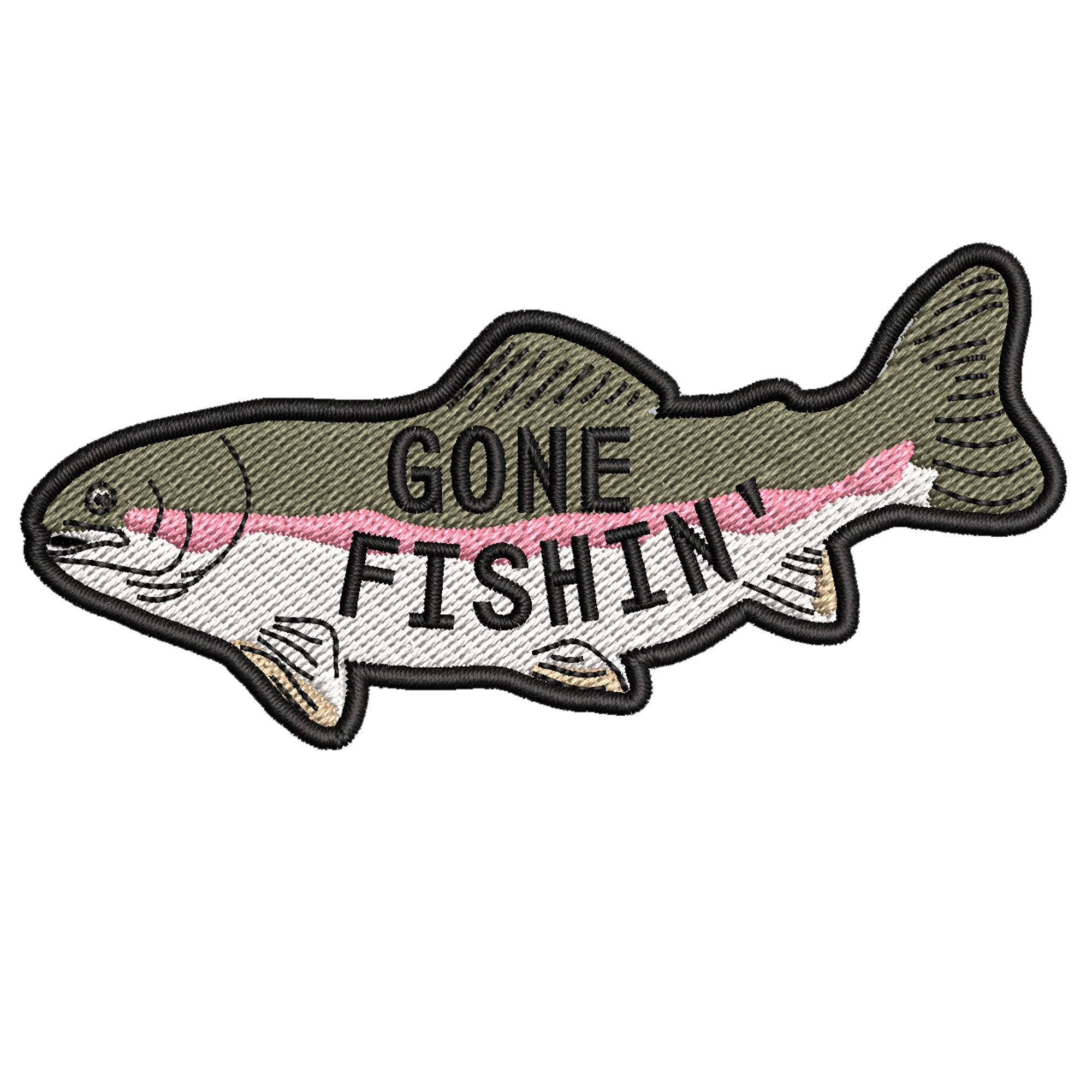 Freshwater Fish Patch Rainbow Trout Fishing Camping Lake Life Iron On/sew  on Embroidered Patch Decorative Applique for Vest Jacket Clothes 