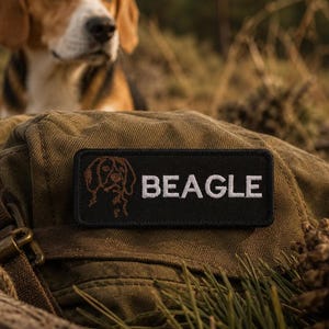Beagle Dog Breed Patch – Embroidered Iron-On/Sew-On Pet Breed Appliqué for Jackets, Bags, Vests, Clothing, & Dog Lover Gifts