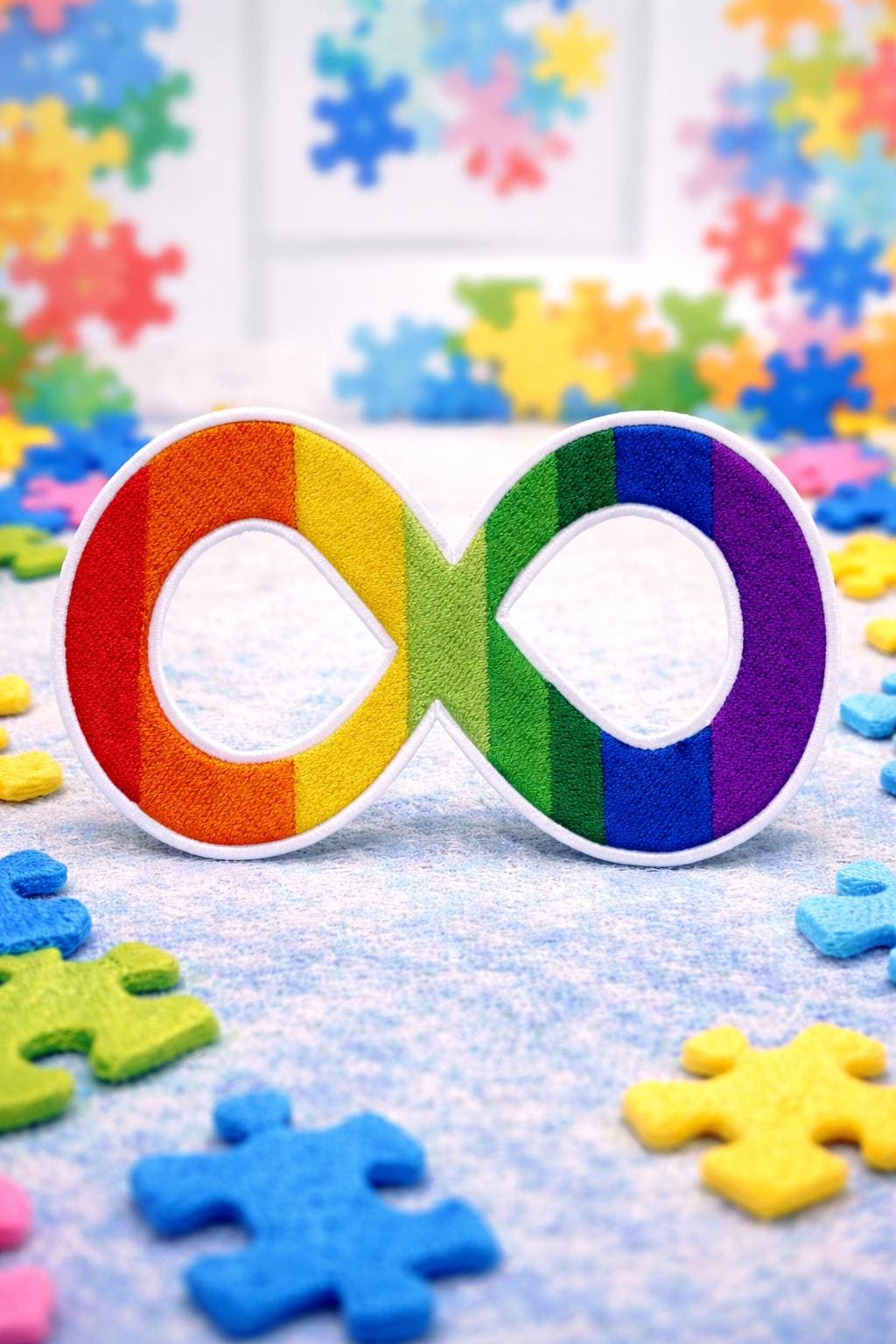 Infinity Ribbon Patch – Embroidered Iron-on Sew-on Badge Autism ...
