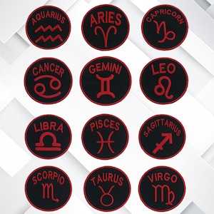 Parche de signo del zodíaco: insignia bordada termoadhesiva de astrología para chaquetas, mochilas, ropa, bolsos y regalos cósmicos DIY.