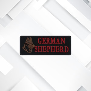German Shepherd Patch – Embroidered Iron-On/Sew-On Loyal Canine Appliqué for Jackets, Bags, Vests, Harnesses, Collars, & GSD Gifts