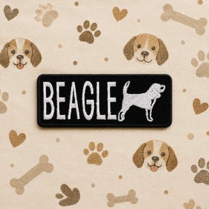 Beagle Dog Breed Patch – Embroidered Iron-On/Sew-On Pet Breed Appliqué for Jackets, Bags, Vests, Clothing, & Dog Lover Gifts