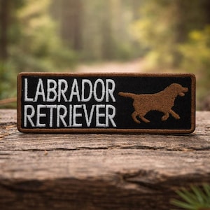 Écusson thermocollant labrador retriever/chocolat/cadeau de race de chien/appliqué brodé à coudre pour vêtements gilet/col veste couvertures harnais