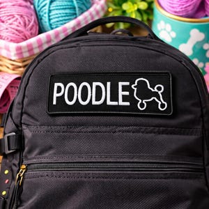 Poodle Dog Patch/Iron-On Patch/Toy Breed/Family Pet/Cute & Sassy/Embroidered Sew-On Appliqué for Harness Dog Bed Clothing Vests/Jackets image 3