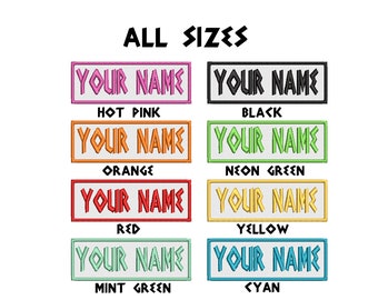 Custom Your Name Personalized Name Tag Patch 5" W X 1.5" T Embroidered DIY Iron-on/Sew-on Applique for Vest Jacket Clothing Backpack Uniform