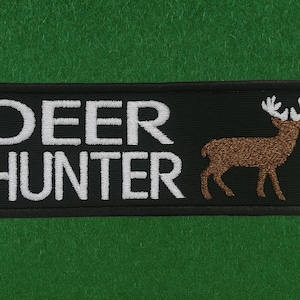 Deer Hunter Patch/Iron-On Patch/Hunting Patch/Outdoor Life/Sportsman Gift/Embroidered Sew-On Applique for Vest/Jackets/Clothing/Backpacks