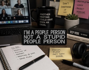 I'm A People Person Not A Stupid People Person Patch/opstrijkpatch/sarcastisch onbeleefd/introverte humor/geborduurde appliqué voor kleding