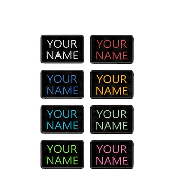 Custom Your Name Personalized Name Tag 3" W X 2" T - Embroidered Patch Iron On / Sew On Uniform Biker Badge Emblem Gear Costume Military
