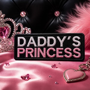 Daddy’s Princess Patch/Iron-On Patch/Father & Daughter Gifts/Embroidered DIY Sew-On Applique for Clothing, Jacket, Backpack, Vest