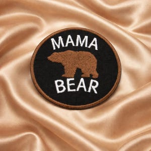 Parche de Mamá Osa/Parche Termoadhesivo/Regalo de Animales y Vida Silvestre/Insignia de la Naturaleza/Aplique Bordado para Coser en Chalecos/Chaquetas, Jeans, Ropa y Mochilas