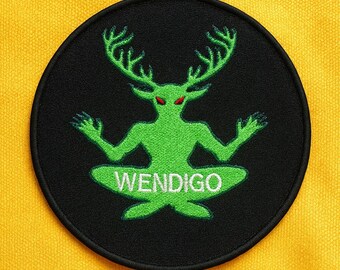 Wendigo Patch/Bügelbild/Horror Patches/Cryptid Creatures/Horror Patches/Gestickte Applikation zum Aufnähen, Jacken, Kostüme, Kleidung, Halloween