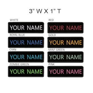 Custom Name Patch – Embroidered Iron-On/Sew-On Personalized 3" Wide x 1" Tall Tag Appliqué for Jackets, Vests, Backpacks, Clothing, & Gear