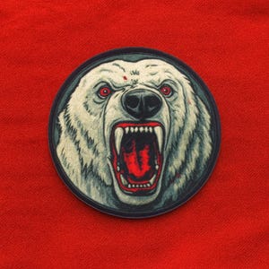 Patch ijsbeer/opstrijkpatch/badge Angry Animal/Beast Mode/opnaaibare appliqué voor jassen/vesten Kleding Rugzakken