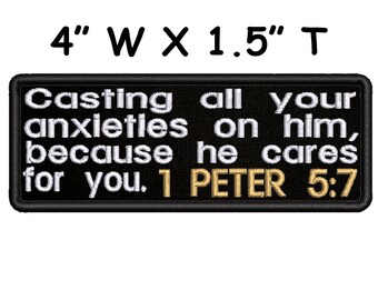 Psalm 46:10 Embroidered Patch Iron-on//Sew-on Religious Bible Verse DIY Applique