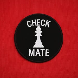 Checkmate Patch/Chess Piece/Iron-On Patch/Strategy Board Game/Embroidered Sew-On Applique for Clothing Vest/Jackets Hats Backpacks Gear