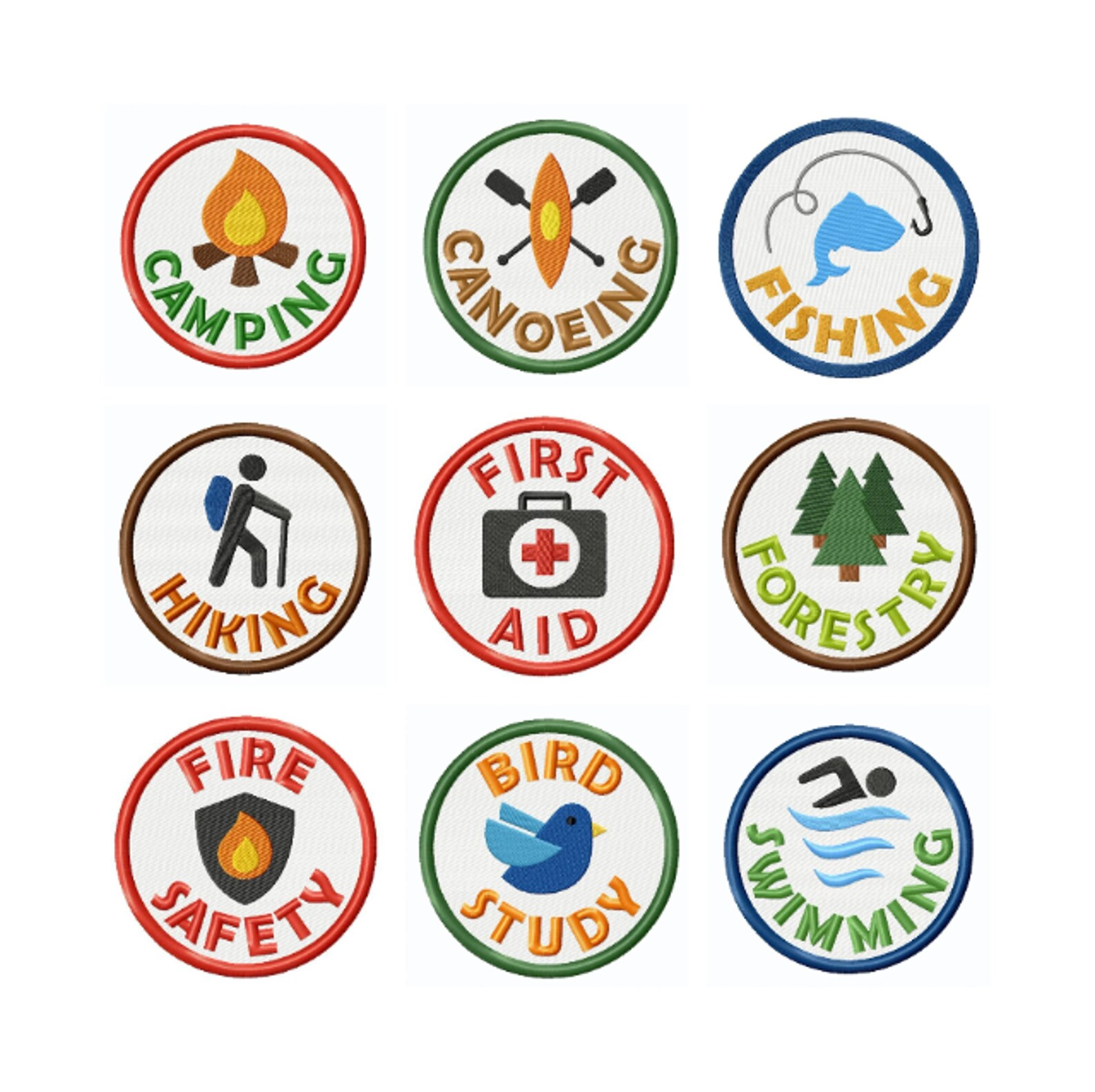 Camping Merit Badge 9 PK Custom Embroidered Patches Iron Etsy