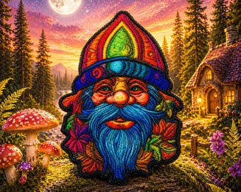 Christmas Gnome Patch/Iron-On Patch/Holiday Gifts/Stocking Stuffer/Festive & Fun/Sew-On Applique for Vest/Jackets Clothing Backpacks Hats