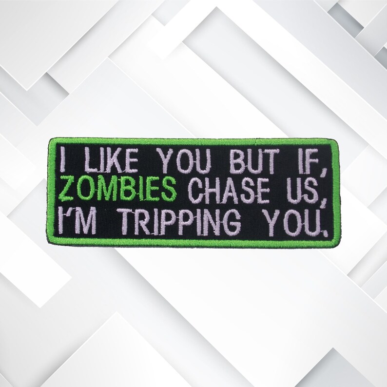 Patch zombiehumor/opstrijkpatch/sarcastische patch/geborduurde opnaaiende applicatie voor jas, vest, rugzak, halloween/survivalist-badge/ondoden afbeelding 5