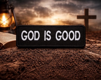 GOD Is Good-patch/strijkpatch/religieus geloofscadeau/christelijke motorrijders/geborduurde opnaaibare appliqué voor kleding, vest/jas, hoeden, rugzak