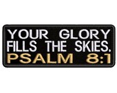 Psalm 8 1 Bible Verse Embroidered Patch Iron-on Sew-on Hook Badge Emblem Vest Jacket Clothing Religious Jesus Christian Biker Applique