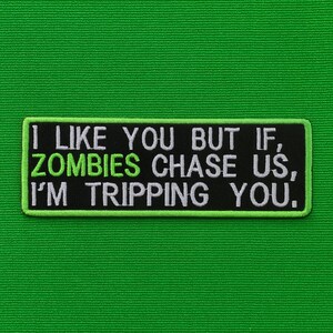 Patch zombiehumor/opstrijkpatch/sarcastische patch/geborduurde opnaaiende applicatie voor jas, vest, rugzak, halloween/survivalist-badge/ondoden afbeelding 4