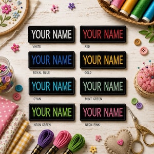Custom Your Name Patch/Personalized Name Tag Patch/Iron-On Patches/Embroidered Sew-on Applique for Vest, Jacket, Clothing, Backpack, Uniform