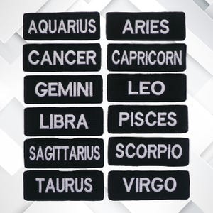 Parche de signo del zodíaco: insignia bordada termoadhesiva de astrología para chaquetas, mochilas, ropa, bolsos y regalos cósmicos DIY.
