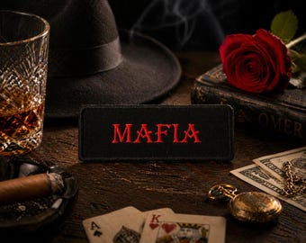 Mafia Patch/Iron On Patch/Biker Style/Gangster Costume/Outlaw Crew/Embroidered Sew-On Applique for Clothing Vest/Jacket Hat Backpack