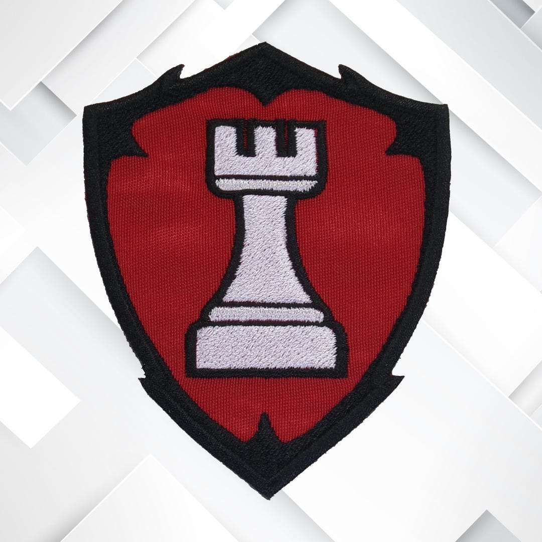 Red Rook Patch White Rook Patch – Chess Piece Iron-on Embroidered Applique for Jackets ...