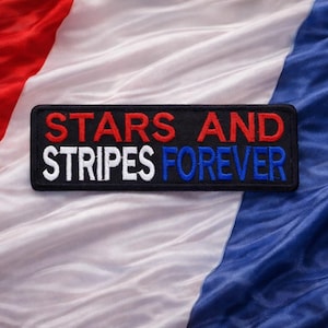 Patch com estrelas e listras/Patch termocolante/Presente patriótico americano vermelho, branco e azul/Aplique bordado para costurar em roupas, jaquetas, coletes, mochilas e equipamentos