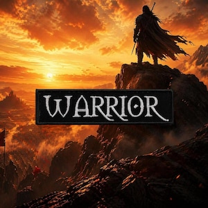 Warrior Patch/Iron On Patch/Geeks & Gamers Gift/Embroidered Sew On Applique for Vest/Jacket, Clothing, Backpacks Gear