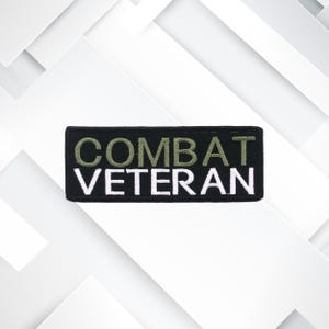 Combat Veteran Embroidered Patch Iron-on / Sew-on - Badge Emblem - Patches for Vest Jacket Clothing - Military Vet USA - DIY Applique