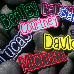 Personalized Name Patch Embroidered, Custom Text Patches Embroidered, Sew On/Iron On Patch Applique for Clothes Hats Backpacks